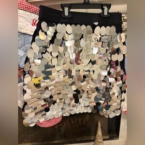 Milly Black and Silver Sequin Skirt